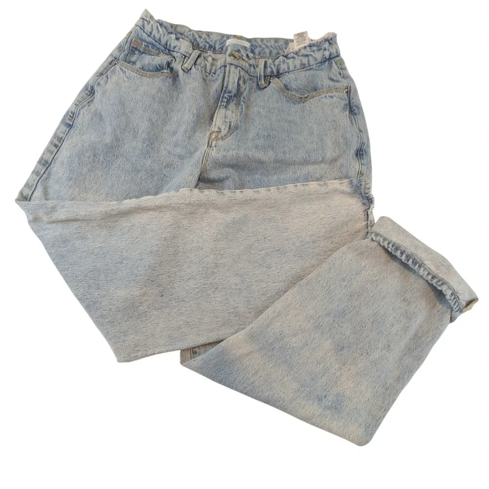 Good‎ American High Rise Straight Leg Jeans Light Wash Blue Size 6/28 GNIL999T
